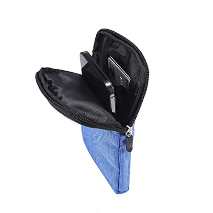 QBYVQQN Cell Phone Waist Belt Holster Mens, Waterproof Zipper Crossbody Smartphone Shoulder Messenger Bag Wallet Sling Bag - color: Blue, size: 7.2 INCH