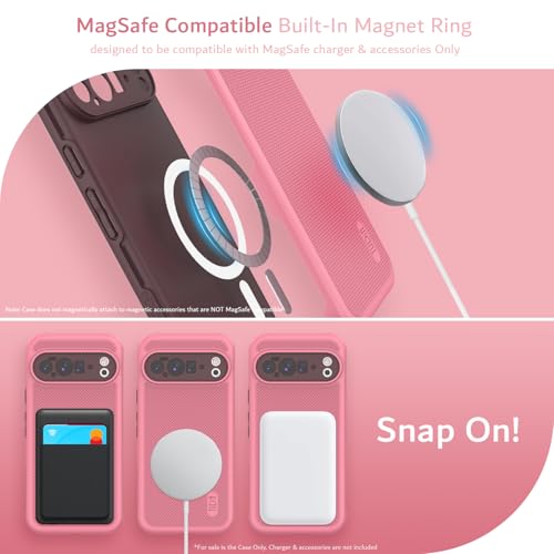 TUDIA MergeGrip [Compatible with Magsafe & Pixelsnap] for Google Pixel 10 Pro XL Case 2025, [Military Grade] Dual-Layer Shockproof Slim Non-Slip Heavy Duty Protective Phone Cases – Smokey Pink - color: Smokey Pink, size: Pixelsnap 10 Pro XL