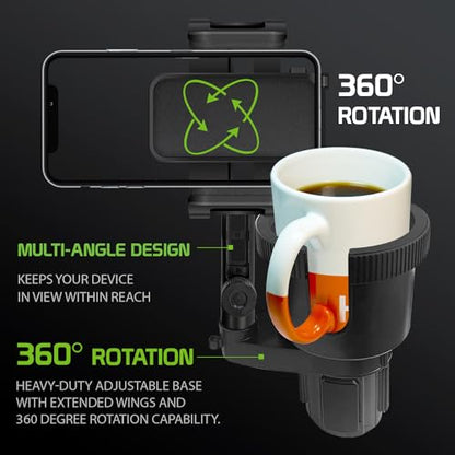 Cellet Car Cup Holder Phone Mount, Phone Holder Mount Cradle Universal Adjustable Compatible for All Smartphones Apple iPhone, Samsung Galaxy Note, LG, Moto Google Pixel (Extra Cup) - style: Extension Cup Holder