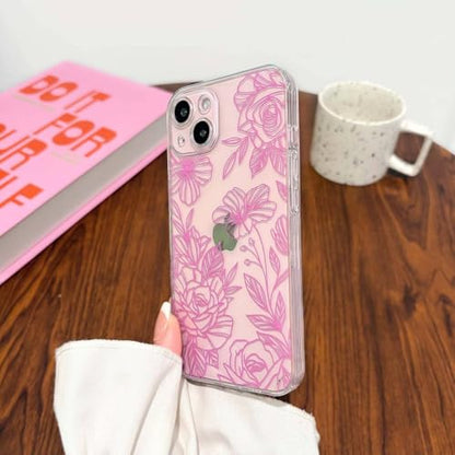 NITITOP Compatible for iPhone 17 Case Cute Clear Floral Flower - Pink | for Girls Women , Girly , Aesthetic , Soft TPU , Full Camera Lens , Protective , Shockproof Phone Cover - color: Pink