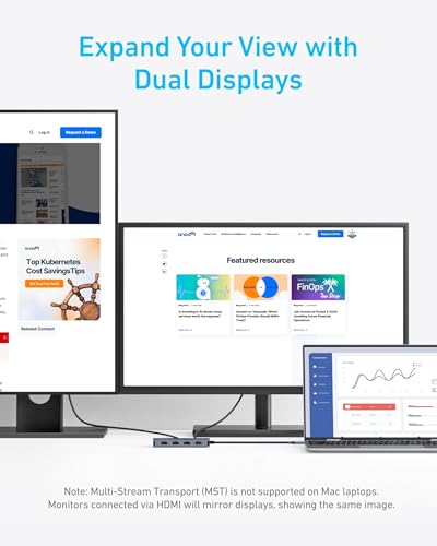 Anker 7-in-1 USB-C Hub, Dual Monitor USB C Docking Station - style: 7-in-1 【2 HDMI】