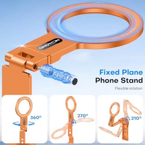 OMOTON TP03 [Ultra-Slim] 360° Rotating for MagSafe Tripod with Hook, Orange - color: Orange