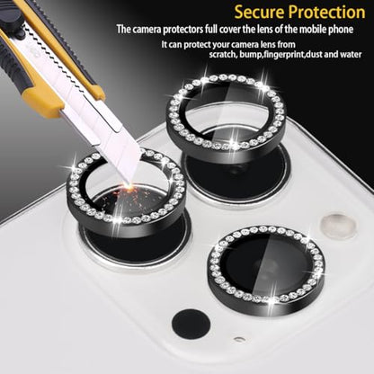 Camera Lens Protector for iPhone 16 Pro/16 Pro Max, Diamond Black - color: Diamond Black