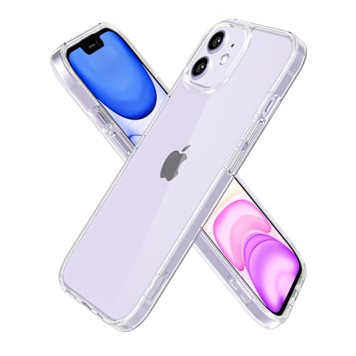 oakxco Clear Phone Case for iPhone 11 Case, Thin Slim Transparent Hard Plastic Back & Soft Silicone Bumper, Cute Non Yellowing Hybrid Matte TPU Frame Protective Cover for Women, Crystal Clear - color: Clear, size: 11
