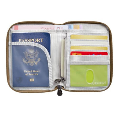 Travelon RFID Blocking Passport Zip Wallet - color: Latte