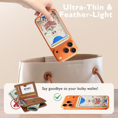 Compatible with Magsafe Wallet Magnetic Card Holder - Skeleton Phone Wallets for Women Teen Girls Cute for iPhone 17/16/15/14/13/12 Series Slim for Apple Mag RFID Magnet,Fit 3 Cards - color: Skeleton