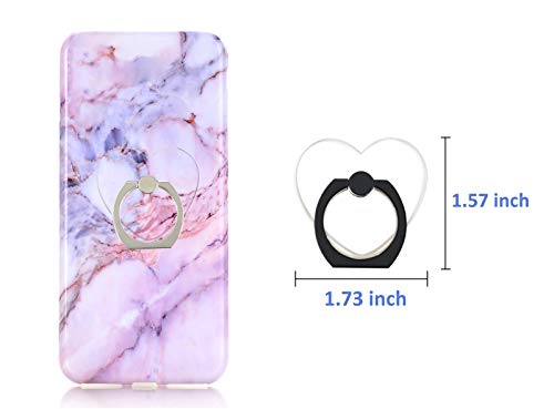 Transparent Heart Cell Phone Ring Holder Kickstand,360 Rotation Clear Heart Cell Phone Finger Ring Grip Stand for Phones,Pad