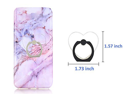 Transparent Heart Cell Phone Ring Holder Kickstand,360 Rotation Clear Heart Cell Phone Finger Ring Grip Stand for Phones,Pad