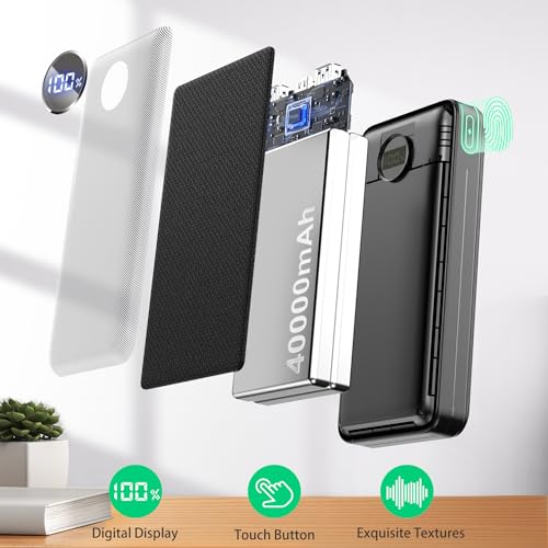 Portable Charger 40000mah Power Bank, USB-C (22.5W) Fast Charging Battery Pack Portable Phone Charger for iPhone 16 Pro/16/15/14/13 Series, Android Samsung Galaxy, Battery Bank for Travel Camping