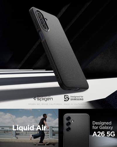 Spigen Liquid Air Designed for Galaxy A26 5G Case (2025) [Military-Grade Protection] - Matte Black - size: Galaxy A26 5G