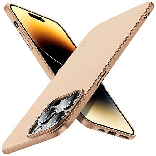 X-level Compatible iPhone 14 Pro max Case Slim Fit Ultra-Thin [Guardian Series] Soft TPU Matte Finish Coating Phone Cases Lightweight Anti-Scratch Back Cover Grip 6.7" (2022)-Gold - color: Gold, size: iPhone 14 Pro Max