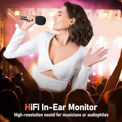 Audiovance Vibes 202 HiFi Wired Earbuds, IEM in-Ear Monitor Headphones - color: 1-Black