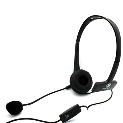 Wired Headset Mono Hands-Free Headphone 3.5mm Earphone Earpiece w Boom Mic Single Earbud [Black] for Kyocera DuraXV