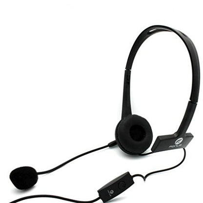 Wired Headset Mono Hands-Free Headphone 3.5mm Earphone Earpiece w Boom Mic Single Earbud [Black] for Kyocera DuraXV