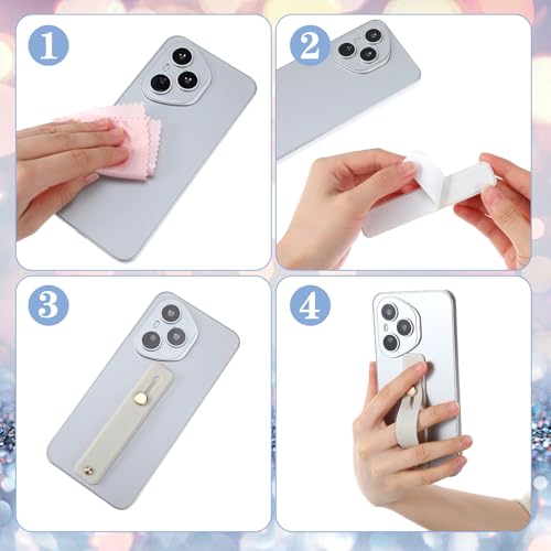 Ymapinc 2Pcs Phone Loops for Back of Phone Strap Grip Holder - color: White and light gray