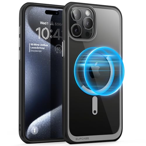 SUPCASE for iPhone 15 Pro Max Case (6.7 inch), Compatible with MagSafe | Slim Clear Magnetic Phone Case,Military-Grade Drop Protection, 4X Shockproof Air Bag,Black, Len Protection,Unicorn Beetle Mag - color: Black, size: iPhone 15 Pro Max 6.7"
