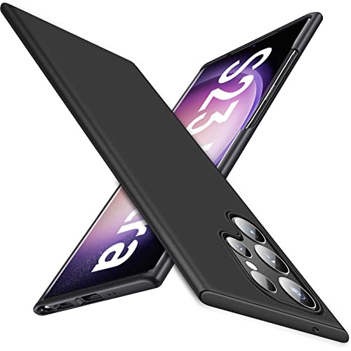 Gxmeuie Ultra Thin Case for Samsung Galaxy S23 Ultra 5G, Silky Touch & Anti-Fingerprint Material, Slim Hard PC Matte Cover Anti-Scratch Shockproof Protective Cases for Samsung S23 Ultra 5G (Black) - color: Black, size: Galaxy S23 Ultra