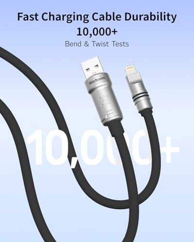 Hichain for iPhone Charger USB A to Lightning Cable Black 4 FT + 6.6 FT - color: Black, size: 4 FT + 6.6 FT