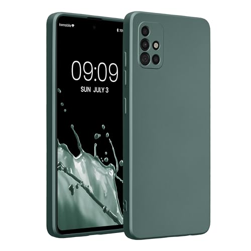 kwmobile Case Compatible with Samsung Galaxy A51 Case -Soft TPU Back Phone Cover - with Metallic Look - Metallic Teal - color: metallic teal, size: Galaxy A51