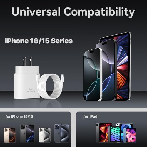 iPhone 17/16/15 Pro Max Charger Fast Charging PD 30W, 6 FT Cable - color: 30White, size: 6FT