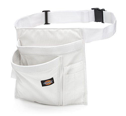 Dickies 5-Pocket Single Side Tool Belt Pouch/Work Apron, Durable Canvas Construction, Adjustable Belt for Custom Fit - color: White, size: 1 Unit