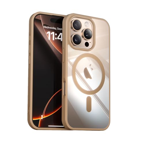 LOOXER® CrystalEdge Clear Case for iPhone 16 Pro Max (6.9”) | Ultra-Clear Anti-Yellowing MagSafe Cover with Shockproof Protection + Premium Screen Protector (Brown, 16 Pro Max) - color: Brown, size: 16 Pro Max