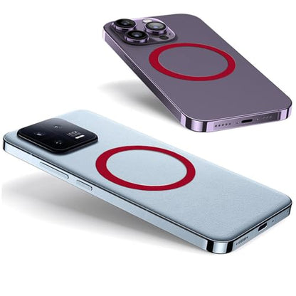 TENOC Universal Metal Ring Sticker, 3Pcs, Red | Compatible with iPhone/Samsung/Android Cellphones, Magnetic Phone Charger/Mount/Holder Conversion - color: Red