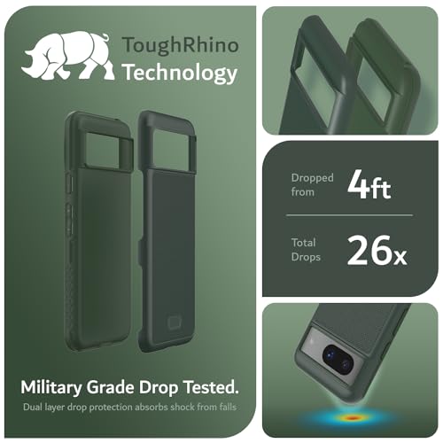 TUDIA MergeGrip [Military Grade] Designed for Google Pixel 8 Case (2023) - [Drop Tested] Dual Layer Shockproof Slim Rugged Tough Heavy Duty Protective Phone Cases Cover - Pine Green - color: Pine Green, size: Standard Pixel 8
