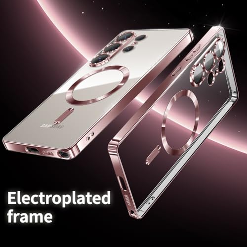 Hurgoer for Samsung Galaxy S26 Case.Soft TPU Electroplated Frame Cover with Clear Back.Drop Tested Protective Full Body Case.Thin Light Slim (Rose Gold, S26) - color: Rose Gold, size: S26