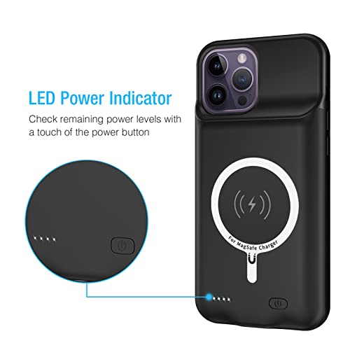 Battery Case for iPhone 13 Pro Max, Enhanced 12000mAh Portable Protective Wireless Charging Case Support Carplay Compatible with iPhone 13 Pro Max (6.7 inch) Rechargeable Battery Charger Case (Black) - size: iPhone 13 Pro Max (6.7 inch)