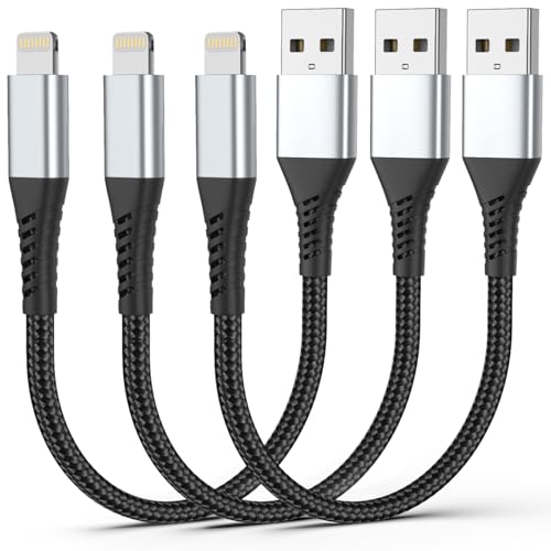 1FT Short Lightning Cable, 3 Pack iPhone Charger Cord for iPhone 14 13 12 - size: 1 Feet