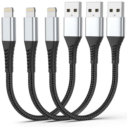 1FT Short Lightning Cable, 3 Pack iPhone Charger Cord for iPhone 14 13 12 - size: 1 Feet