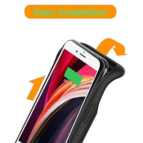 Battery Case for iPhone 6/6s/7/8/SE 2/SE 3, Enhanced 10000mAh High Capacity Portable Protective Charging Case Compatible with iPhone 6/6s/7/8/SE 2/SE 3 (4.0 inch) Extended Battery Charger Case (Black) - size: iPhone 6/6S/7/8/SE2/SE3