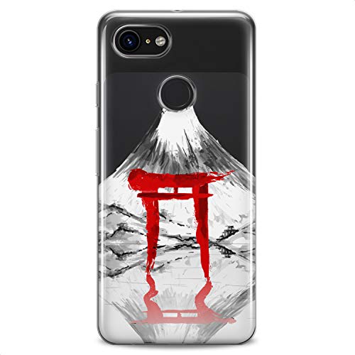 TPU Case Compatible for Google Pixel 9 8 Pro 7a 6a 5a XL 4a 5G 2 XL 3 XL 3a Volkano Soft Clear Mountain Flexible Silicone Reflection Slim fit Red Print Design Torii Gate Abstract Cute Japan - color: Volkano View