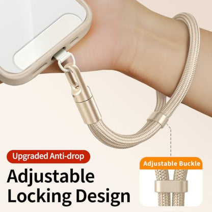 saxsion Lanyard for Phone, Self-Locking Phone Wrist Strap with 0.4mm Ultra-Thin Clip & 360° Hook, Anti-Drop and anti theft phone Strap (Camel) - color: Camel