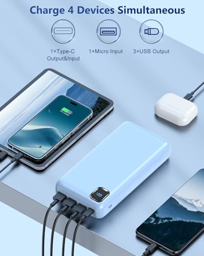 50000mAh Portable Charger Power Bank, PD 30W Fast Charging - color: Blue