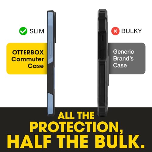 OtterBox iPhone 17e, 16e, 15, 14, 13 Commuter Series Case - Black & Blue | 3X Military Drop Protection - Slim - Dual-Layer Shockproof Design - Pocket-Friendly - Raised Edges - Port Covers - color: Black/Blue