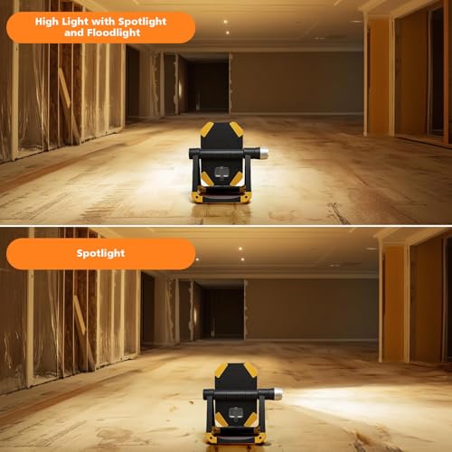 2-Pack 2500LM 3-in-1 Magnetic Rechargeable LED Work Light with Flashlight