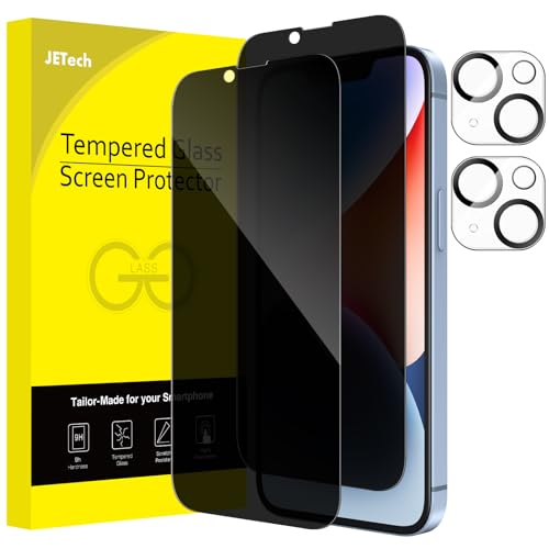 JETech Privacy Screen Protector for iPhone 14, 2+2 Pack - size: iPhone 14