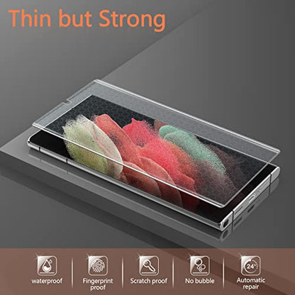 [2 Packs] Samsung Galaxy S21 Ultra TPU Screen Protector, with Positioning Tool Fingerprint Support Flexible Self-Healing TPU Film 3D Curved Easy Installation Full Coverage Bubble Free - size: Galaxy S21 Ultra