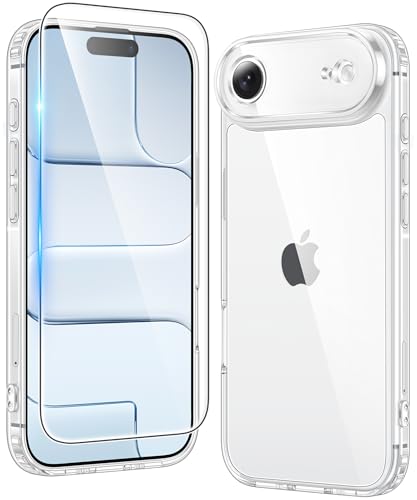 FNTCASE for iPhone Air Clear Case: Military Grade Drop Protection Anti Yellowing Cell Phone Cover - Rugged Shockproof Protective Bumper Transparent Phonecase - color: B-Clear, size: for iPhone Air 6.5 inch