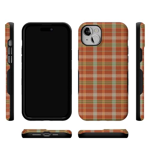 Casely iPhone 14 Plus Case | Spiced Chai | Fall Plaid | Bold Protective Design | MagSafe Compatible Design - color: Spiced Chai | Fall Plaid, size: Iphone 14 Plus