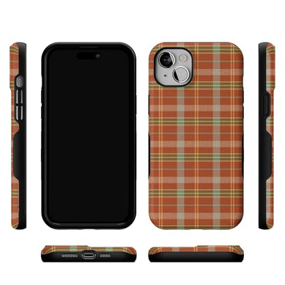 Casely iPhone 14 Plus Case | Spiced Chai | Fall Plaid | Bold Protective Design | MagSafe Compatible Design - color: Spiced Chai | Fall Plaid, size: Iphone 14 Plus