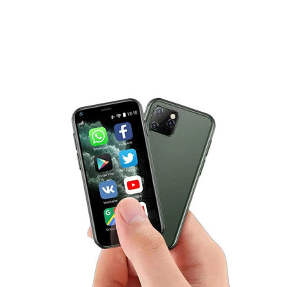 Super Mini Smartphone, XS11 Unlocked Phone 3G WCDMA Android Mobile 2.5'' Touch Screen 1GB RAM 8GB ROM Dual SIM WiFi Bluetooth Hotspot Ultra Thin Card Pocket Cellphone (Green) - color: Green