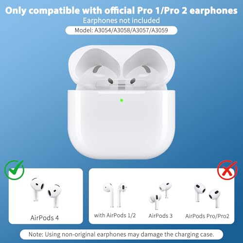 Wireless Charging Case Replacement Compatible with Airpods 4th Generation, and Bluetooth Pairing Sync Button, Air Pod 4th Charging Case to USB-C(No Earbuds)