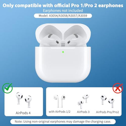 Wireless Charging Case Replacement Compatible with Airpods 4th Generation, and Bluetooth Pairing Sync Button, Air Pod 4th Charging Case to USB-C(No Earbuds)