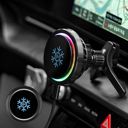Qi2 15W Magnetic Vent Mount Car Charger, Powerful Peltier Cooling - color: Black