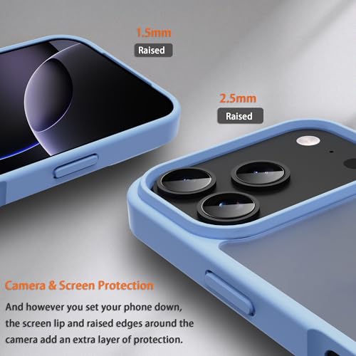 for iPhone 17 pro Case Translucent Matte Phone Cover, [10 FT Military Grade Drop Protection] Slim Durable Shockproof Protective Bumper (Light Blue, iPhone 17 pro) - color: Light Blue, size: iPhone 17 pro