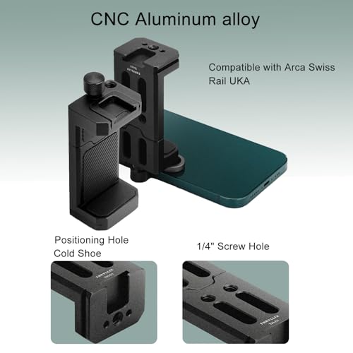 Aluminum Phone Tripod Mount with Cold Shoe & ARCA-Swiss Quick Release