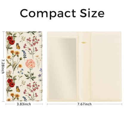 CoBak Checkbook Cover for Women & Men - PU Leather Case with RFID Blocking | Classic Design Check Book Holder for Personal and Business - color: Butterfly Wonderland